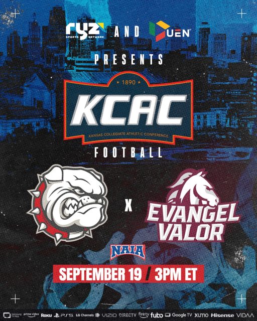 @playnaia UNBEATEN. RANKED. READY TO COLLIDE. 🏈🔥

A Top-20 NAIA showdown takes center stage Saturday as No. 17 Evangel heads to Kansas to battle No. 18 McPherson, with both teams putting perfect 3-0 records on the line.

The Valor bring the firepower. The Bulldogs bring the No. 1 defense in the NAIA. Something has to give. 

🏈 No. 17 @evangel_fb 🆚 No. 18 @macbulldogsfb 
📅 Saturday, September 19
⏰ 3PM ET
📺 LIVE on Ryz Sports Network

WATCH LIVE and FREE on Ryz Sports Network! Our channel is available on Amazon Prime (and Live on Linear), Amazon Fire, Sony PS5, DIRECTV, Google TV, Roku, LG Channels, Samsung TV Plus, VIZIO WatchFree+, Fubo or Xumo!

#football #collegefootball #cfb #naiafootball #gameday