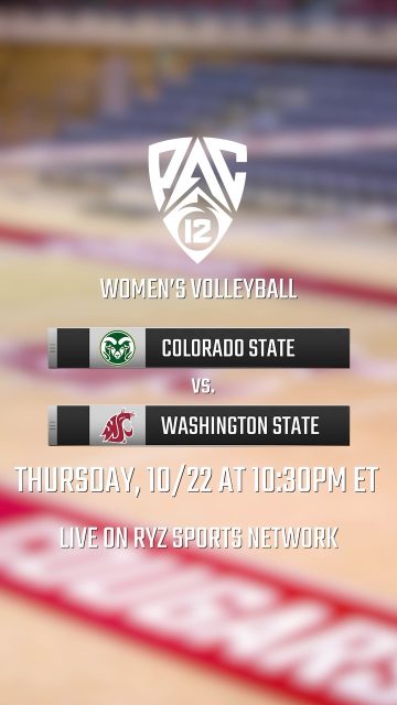 @pac12conference Volleyball continues with a big one TODAY, live on Ryz Sports Network!

Colorado State is a PERFECT 7-0 in conference play and riding an eight-match winning streak! But tonight, the Rams head into enemy territory as Washington State looks to settle the score after falling to CSU earlier this month. 👀

Can the Cougars defend their home court, or will the Rams keep their unbeaten conference run alive?

🏐 @csuvolleyball 🆚 @wsucougarvb  📅 TONIGHT | October 22 ⏰ 10:30PM ET 📺 LIVE on Ryz Sports Network

Watch LIVE and FREE on Ryz Sports Network! Our channel is available on Amazon Prime (and Live on Linear), Amazon Fire, Sony PS5, DIRECTV, Google TV, Roku, LG Channels, Samsung TV Plus, VIZIO WatchFree+, Fubo or Xumo!

#volleyball #pac12 #vb #ncaavolleyball #collegevb