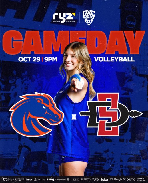 @pac12conference Volleyball continues with a big one TODAY, live on Ryz Sports Network!
Eight straight. Can the Aztecs make it 9? @aztecwvb is RED HOT, riding an eight-match winning streak and sitting near the top of the Pac-12 standings!
But…. @boisestatevb is coming to town looking for revenge after falling to the Aztecs earlier this season.
🏐 Boise State 🆚 San Diego State
📅 TONIGHT | October 29
⏰ 9PM ET
📺 Ryz Sports Network!
Watch LIVE and FREE on Ryz Sports Network! Our channel is available on Amazon Prime (and Live on Linear), Amazon Fire, Sony PS5, DIRECTV, Google TV, Roku, LG Channels, Samsung TV Plus, VIZIO WatchFree+, Fubo or Xumo!
#volleyball #pac12 #vb #ncaavolleyball #collegevb