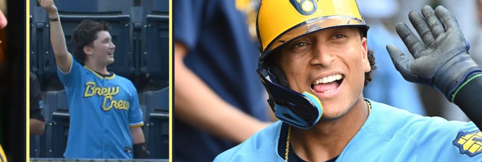 As Naylor gets his 1st Brewers HR, this young fan *almost* got the ball