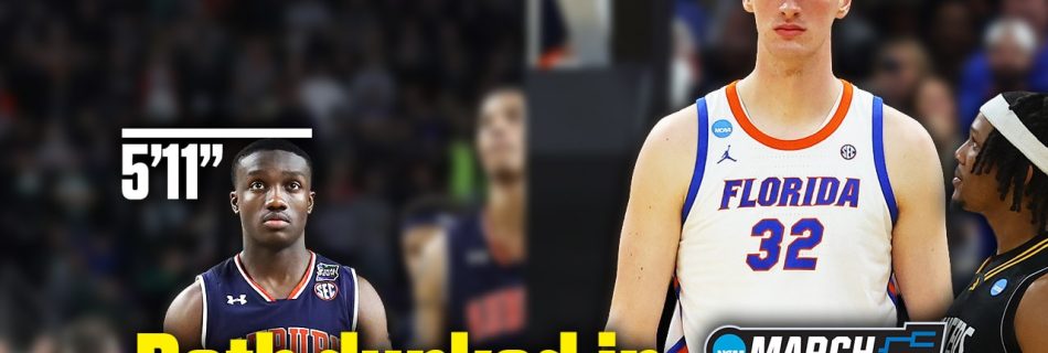 Slam dunks from men’s college basketball players, by different heights