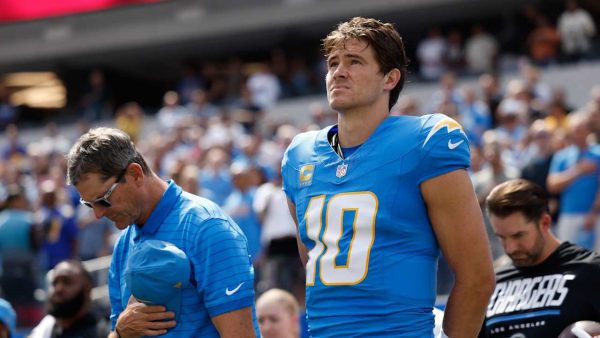 Chargers’ Jim Harbaugh challenges Justin Herbert to ‘be better’ after team’s 0-3 start