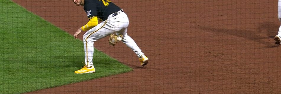 Slick with the sleight of hand: O’Hearn goes between the legs for sweet out at first