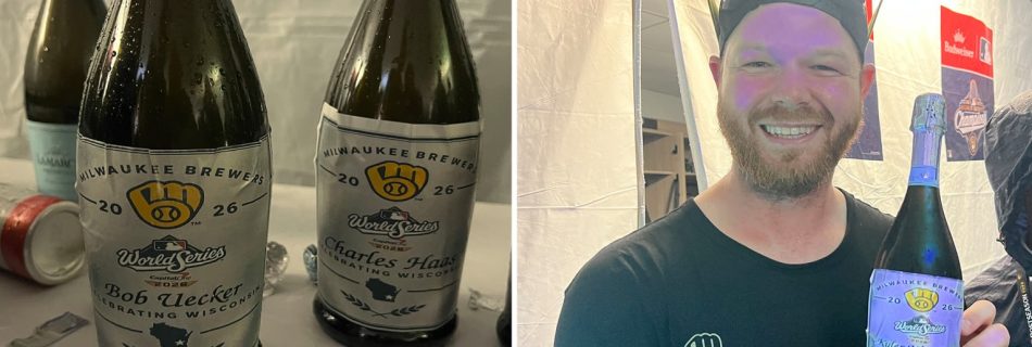 Crew shouts out family (and Ueck) with custom bottles of celebratory bubbly