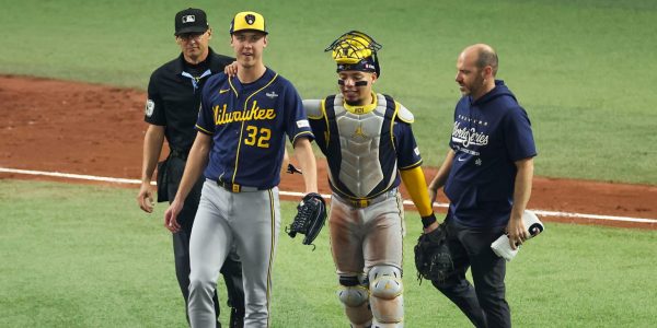 Misiorowski exits scoreless outing in Game 5 due to cramps