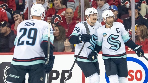 Kraken score six, cruise past Flames in season opener Kraken score six, cruise past Flames in season opener