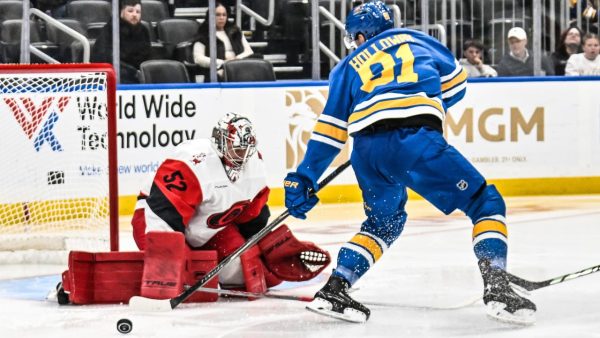 Kochetkov makes 24 saves, Hurricanes shut out Blues