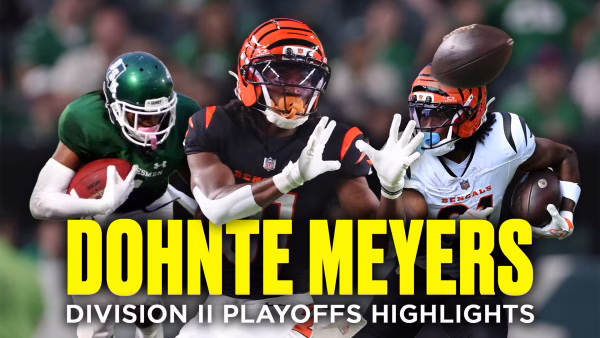 Bengals WR Dohnte Meyers DII football playoff highlights at Delta State