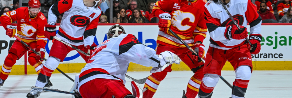 Sharangovich scores late in third period to lift Flames past Hurricanes