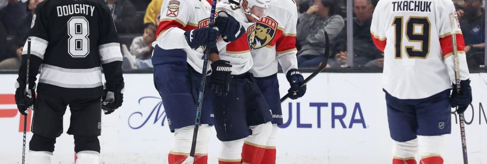 Marchand helped off ice with apparent lower-body injury for Panthers