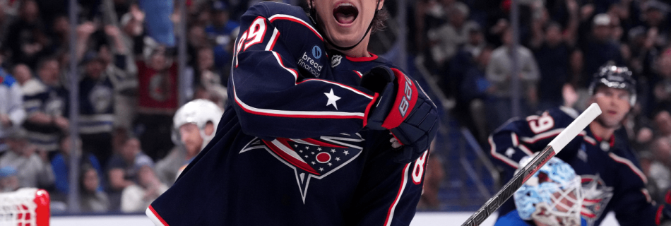 Knies has two goals, assist in debut, Blue Jackets top Sabres in opener