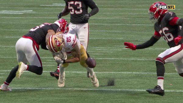 Can’t-Miss Play: ‘Peanut Punch’ for the win! Jessie Bates III’s forced fumble vs. Kittle seals Falcons’ upset Can’t-Miss Play: ‘Peanut Punch’ for the win! Jessie Bates III’s forced fumble vs. Kittle seals Falcons’ upset