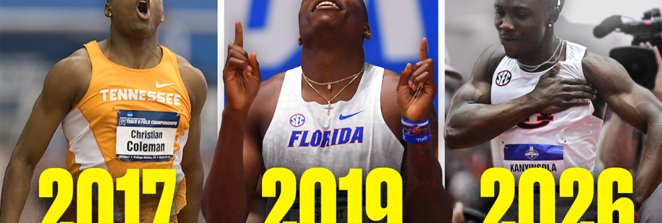 Every NCAA men’s 60m dash championship since 2013