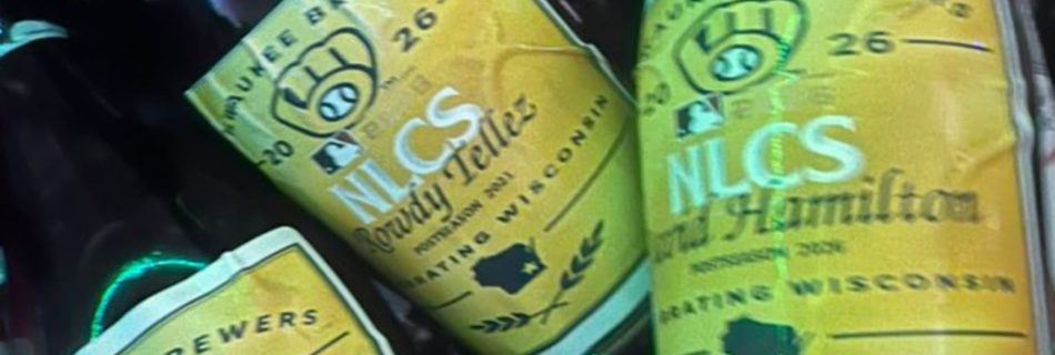 Brewers celebrate franchise history with custom champagne bottles