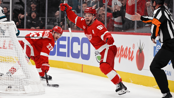 DeBrincat ties it late in third, Red Wings defeat Sharks in shootout DeBrincat ties it late in third, Red Wings defeat Sharks in shootout
