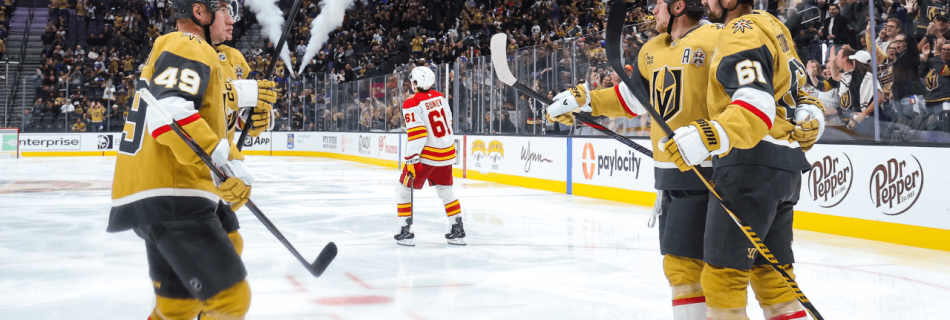 Stone scores hat trick, Golden Knights cruise past Flames