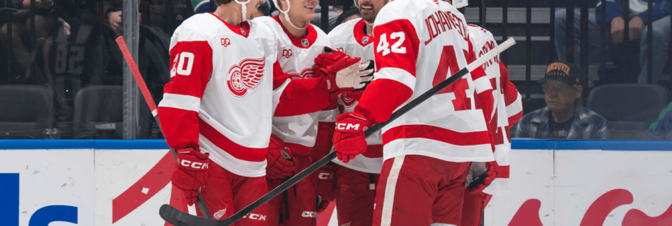 Raymond scores twice, Red Wings hand Canucks ninth straight loss