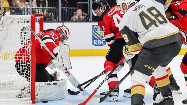 Hellebuyck wins 2nd in row with Devils, who defeat Golden Knights