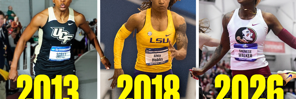 Every NCAA women’s 60m dash championship since 2013