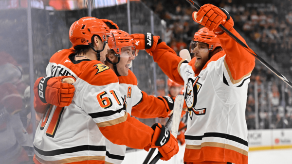 Ducks build early four-goal lead, hold off late rally by Golden Knights Ducks build early four-goal lead, hold off late rally by Golden Knights