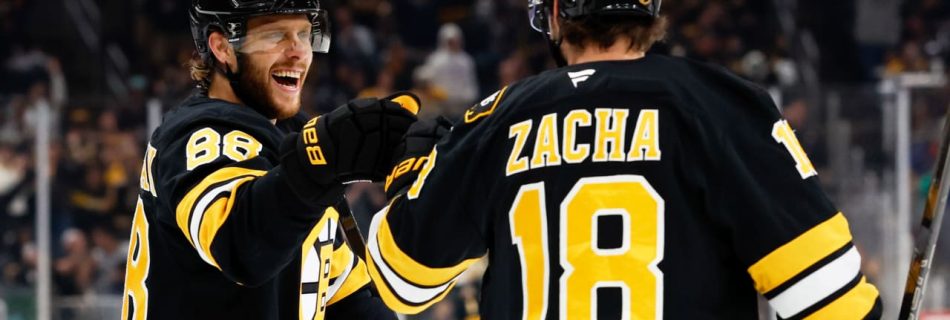 Pastrnak’s first two goals of season, two assists help Bruins cruise past Mammoth