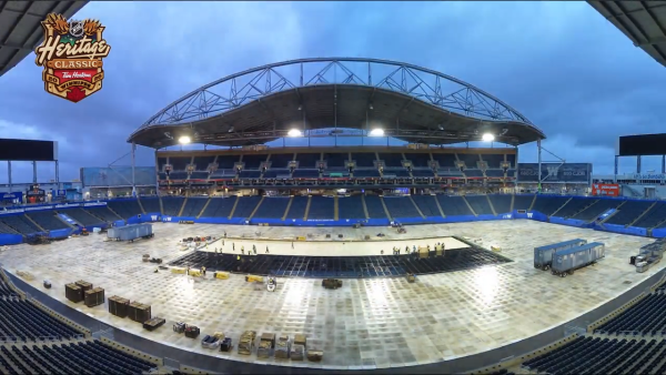 Prepping the ice for Heritage Classic Prepping the ice for Heritage Classic
